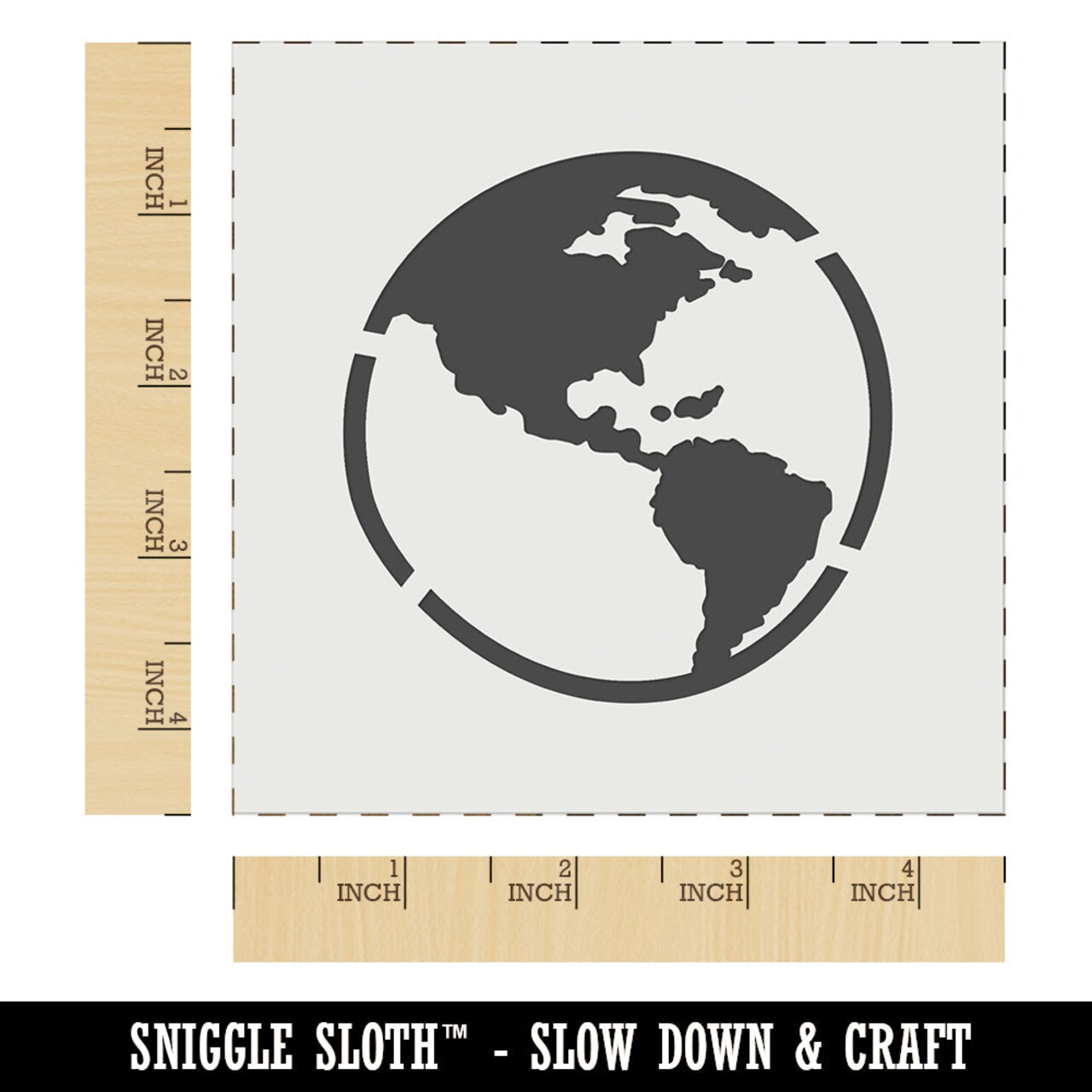 Earth Globe Travel Doodle Wall Cookie DIY Craft Reusable Stencil